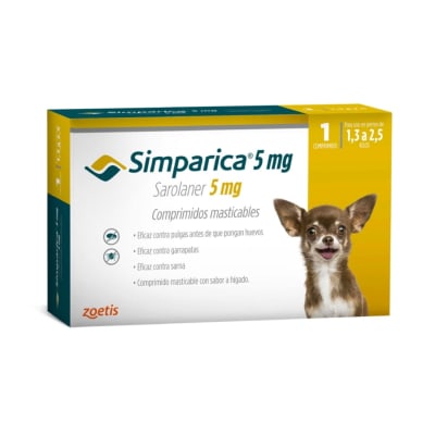 Simparica 5mg (De 1.3 a 2.5 kg) 1 Comprimido1