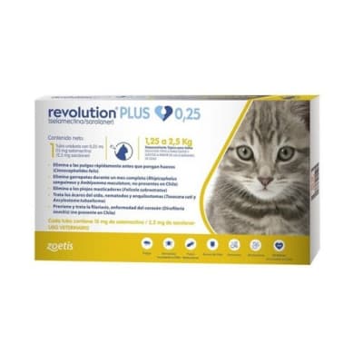 Revolution Plus para Gatos (Entre 1.25 a2.5 kg) Antiparasitario