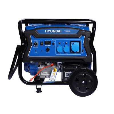 Generador Hyundai Gasolina HYG7750E – 5,5 kW, Monofásico, Abierto con Ruedas y Arranque Eléctrico