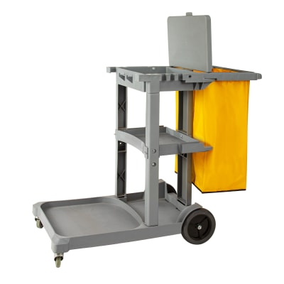 Carro Porta Útiles De Aseo Con Tapa y Bolsa