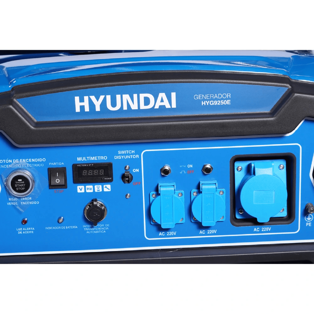 Generador Hyundai Gasolina 6,5 kW HYG9250E | Partida Eléctrica, Monofásico, Abierto con Ruedas5