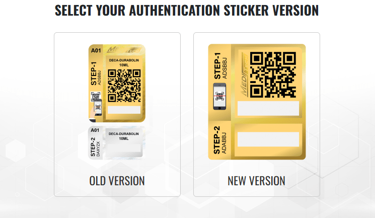 Versiones de sticker de autenticación Meditech