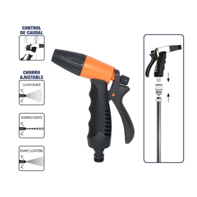 PISTOLA PREMIUM PLASTICA AJUSTABLE   BLISTER1