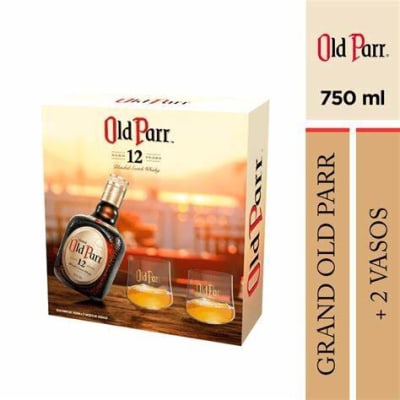 OLD PARR 12AÑOS X 750ML + 2VASOS