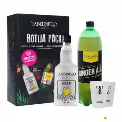PACK BOTIJA TABERNERO + Ginger Ale + VASOS1