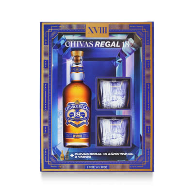 CHIVAS REGAL 18 AÑOS 700 ML  + 2 VASOS