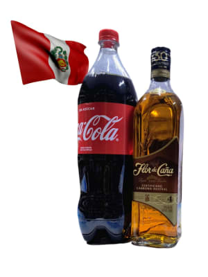 PACK FLOR DE CAÑA 4 AÑOS 750ML + COCA COLA + HIELO
