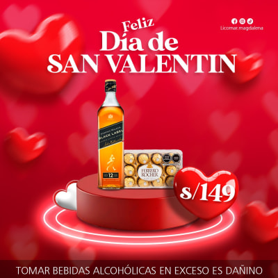 PACK BLACK LABEL X750ML+FERRERO ROCHER CAJA DE 12UND