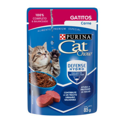 CAT CHOW GATITOS CARNE POUCH 85 GR