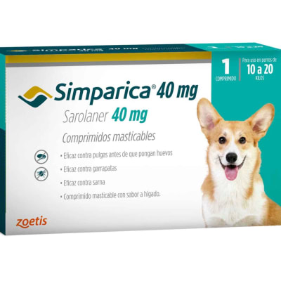 SIMPARICA 40 MG 10,1-20 KG 1 COMP