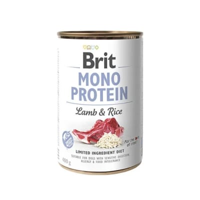 LATA BRIT PERRO MONO PROTEINA CORDERO Y ARROZ 400 GR