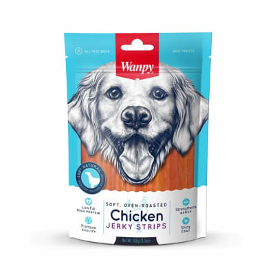 WANPY CHICKEN JERKY STRIPS PERRO 100 GR1