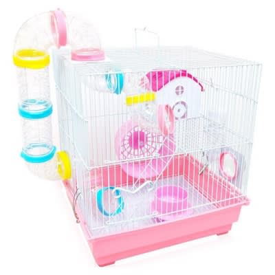 JAULA HAMSTER 2 PISOS CON TUBOS 425B1