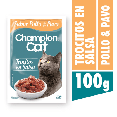 CHAMPION CAT POUCH POLLO Y PAVO 100 GR1