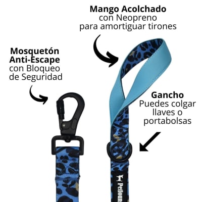 PETLOUNGE CORREA BLUE LEOPARD M/L/XL