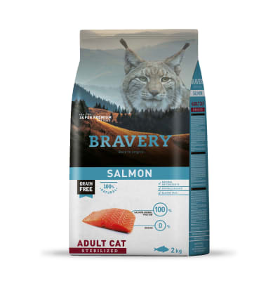 BRAVERY CAT ADULTO ESTERILIZADO SALMON 7 KG