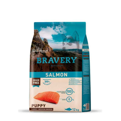 BRAVERY PUPPY LARGE/MEDIUM SALMON 12 KG