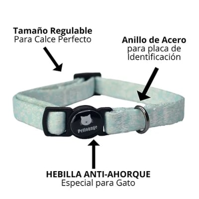COLLAR DE GATO AQUA LEAVES - PETLOUNGE1