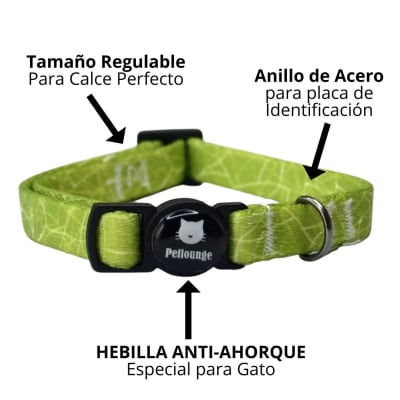 COLLAR DE GATO CHIC GREEN - PETLOUNGE 