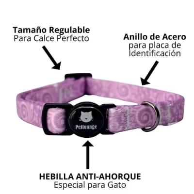 COLLAR DE GATO CRAZY MALVA - PETLOUNGE1