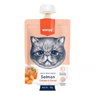 WANPY MEAT PASTE GATO SALMON POLLO ZANAHORIA 90 GR