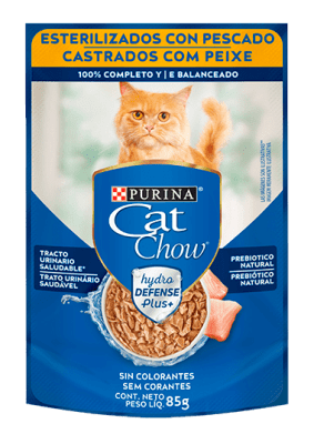 CAT CHOW PESCADO ESTERILIZADO POUCH 85 GR