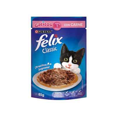 FELIX GATITOS SENSACION CARNE POUCH 85 GR1