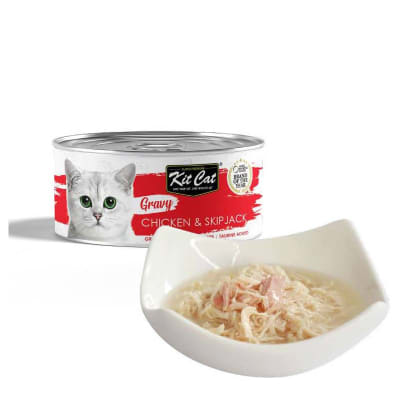 LATA KIT CAT GRAVY SERIES POLLO CON BONITO 70 GRS