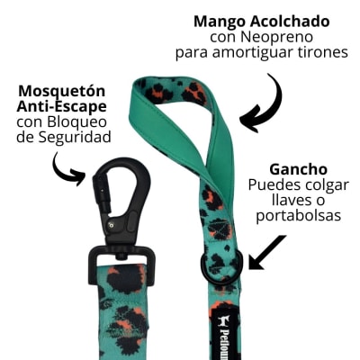 PETLOUNGE CORREA MINT LEOPARD XS/S