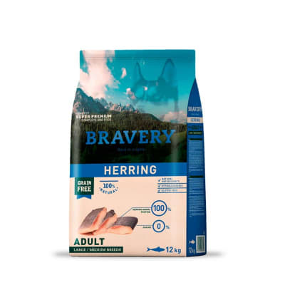 BRAVERY ADULTO LARGE/MEDIUM BREED PESCADO 12 KG1