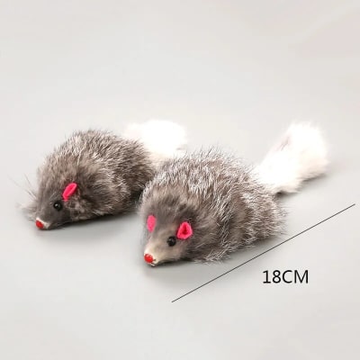 JUGUETE RATON PIEL DE CONEJO 18 CM CT385