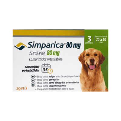 SIMPARICA 80 MG 20-40 KG 3 COMP