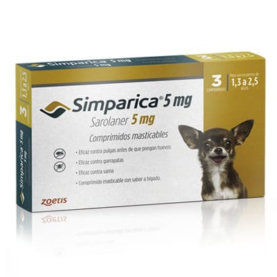 SIMPARICA 5 MG 1,3-2,5 KG 3 COMP
