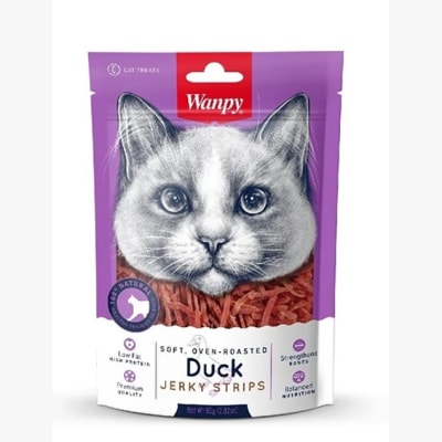 WANPY DUCK JERKY STRIPS GATO 80 GR1
