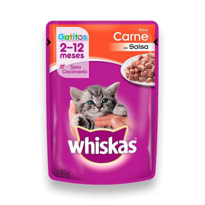 WHISKAS GATITOS CARNE POUCH 85 GR