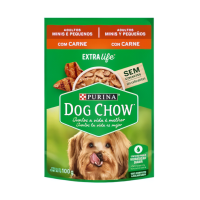 DOG CHOW RAZA PEQUEÑA CARNE POUCH 100 GR