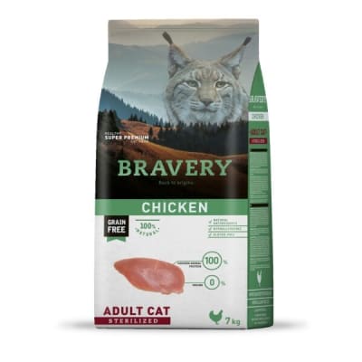 BRAVERY CAT ADULTO ESTERILIZADO POLLO 7 KG