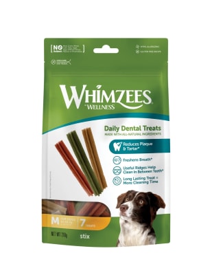 WHIMZEEES DAILY DENTAL TREATS STIX M 7 UN