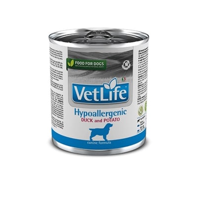 VET LIFE CANINE LATA HYPOALLERGENIC 300 GR PATO1
