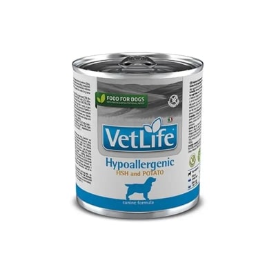 VET LIFE CANINE LATA HYPOALLERGENIC 300 GR PESCADO