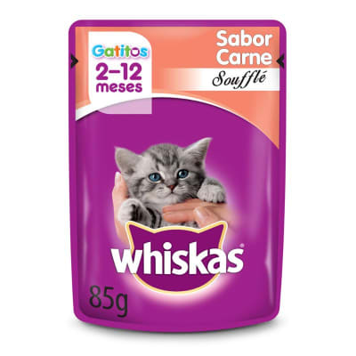 WHISKAS GATITOS CARNE SOUFFLE POUCH 85 GR