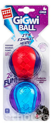 GIGWI BALL SQUEAKER TRANSPARENTE 2 UNI TALLAS M/L