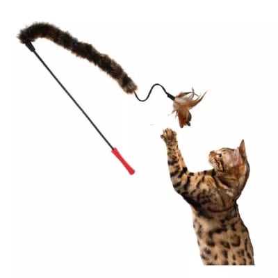 GIGWI FEATHER TEASER VARILLA COLA FELPA