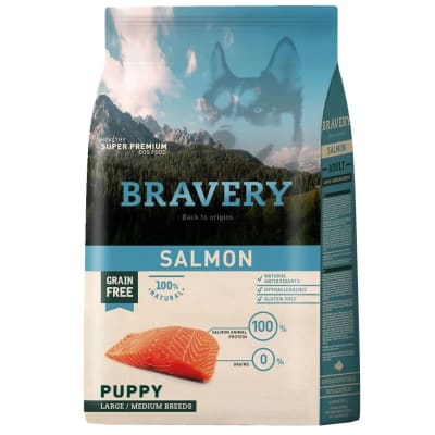 BRAVERY SALMON PUPPY LARGE/MEDIUM 4KG/12KG