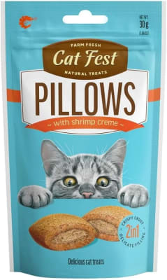 CAT FEST PILLOWS CAMARÓN/CANGREJO/POLLO/SALMÓN 30GR1