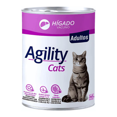 AGILITY LATA GATO HIGADO/MERLUZA/SARDINA/VACUNO 340GR1