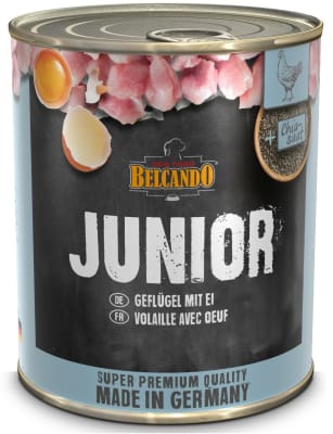 BELCANDO LATA PERRO JUNIOR AVE Y HUEVO 400 GR / 800 GR