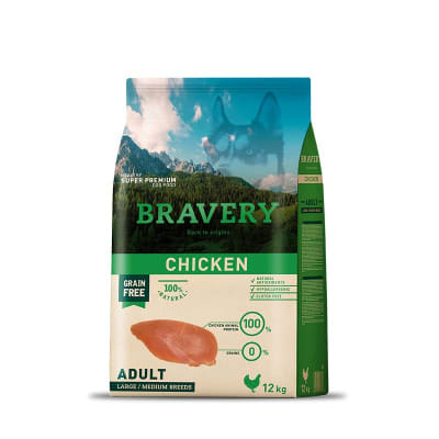 BRAVERY CHICKEN ADULT LARGE MEDIUM BREEDS 4KG/12KG