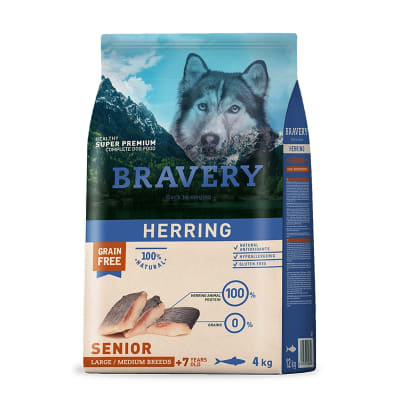 BRAVERY HERRING SENIOR LARGE MEDIUM BREEDS 4KG/12KG