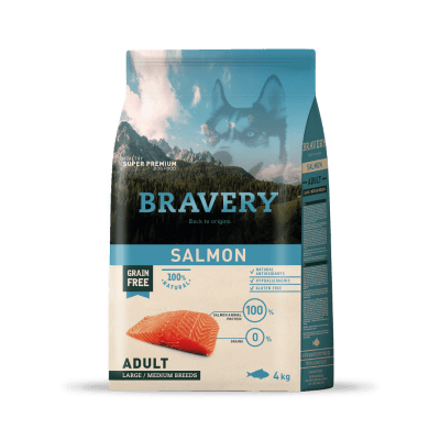 BRAVERY SALMON ADULT LARGE/MEDIUM BREED 4 KG